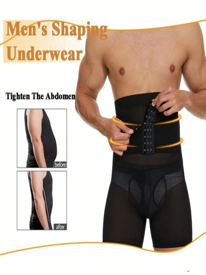 Men's High-Waist Compression Shapewear Shorts – Tummy Control Body Shaper Underwear